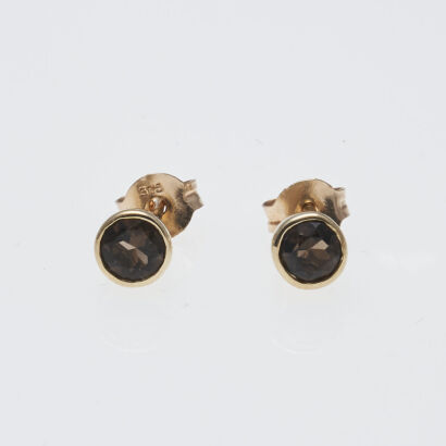9ct Smokey Quartz Stud Earrings