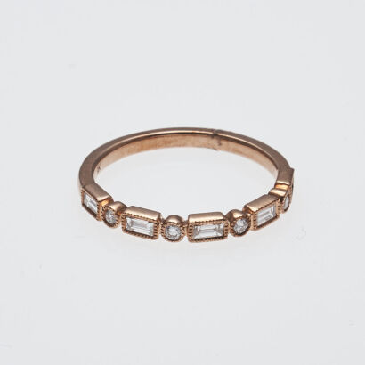 9ct Rose Gold Baguette Diamond Ring
