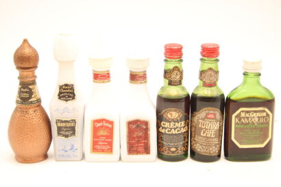 (1) Selection of 7 Flavoured Liqueur Miniatures, circa 1980s, sold as One Lot