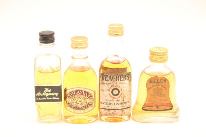 (1) Selection of 4 Scotch Whisky Miniatures, circa 1980s, sold as One Lot