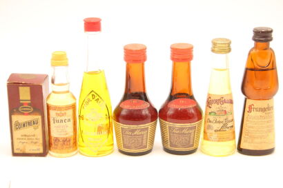 (1) Mixed Selection of 7 Liqueur Miniatures, Circa 1970s sold as One Lot