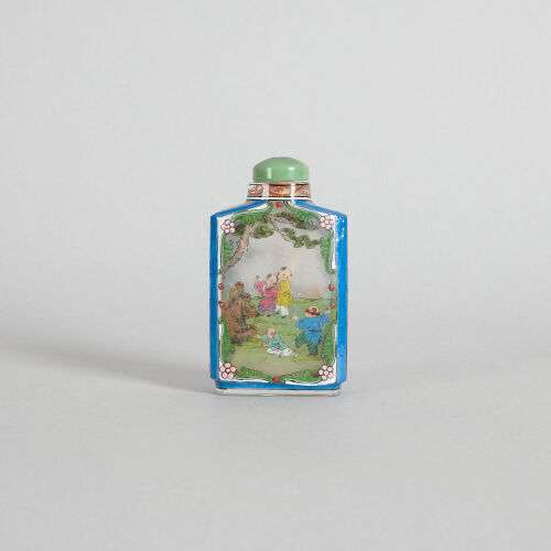 A Chinese Peking Glass Enamel 'Figural' Snuff Bottle