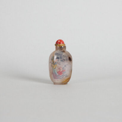 A Chinese Agate Carved Inside-painted Snuff Bottle