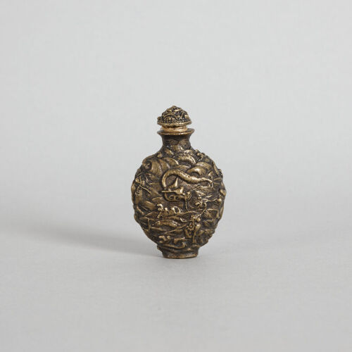 A Chinese Brass 'Dragon' Snuff Bottle