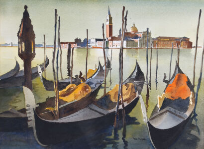 PETER MCINTYRE Gondolas and the Island of St George Venice