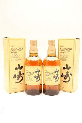 (2) Yamazaki 12 Year Old Single Malt Japanese Whisky, 43% ABV, 700ml (GB) Old Packaging 山崎12年单一麦芽威士忌