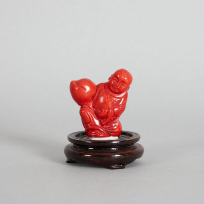 A Chinese Coral Carved Ornament