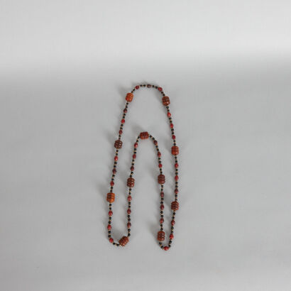 A Chinese Horn Carved Necklace