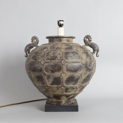 An Oriental Bronze Lamp stand