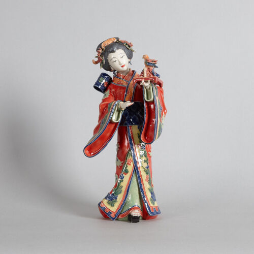 A Chinese Foshan Ceramic Japanese Lady Statue