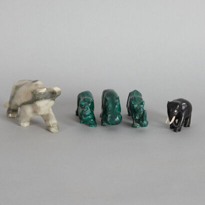 Three Turquoise Carved Animal Ornament, Two Animal Ornament
