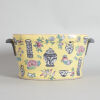 A Chinese Yellow Ground Famille Rose Planter