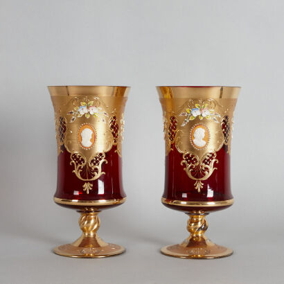 A Pair of Italian Gilt Glasses