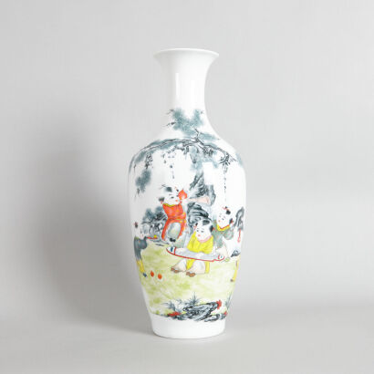 A Chinese Famille Rose 'Figural' Vase