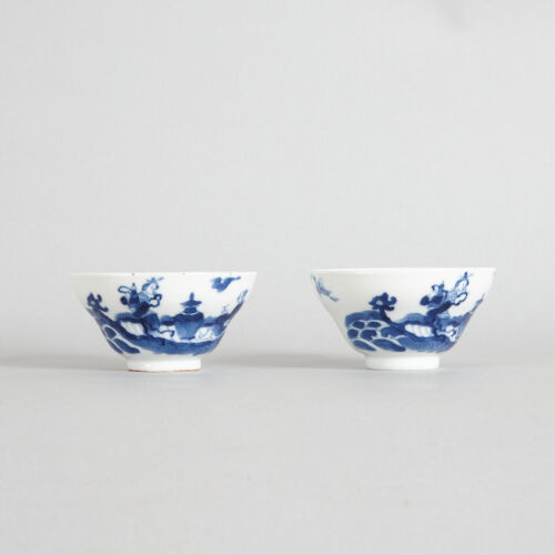 A Pair of Chinese Mid-Qing Dynasty Daoguang Period Blue and White 'Figural' Eggshell Cups (Daoguang Nian Zhi Mark)