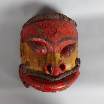 A 19th Century Indian Wood Carved Mask