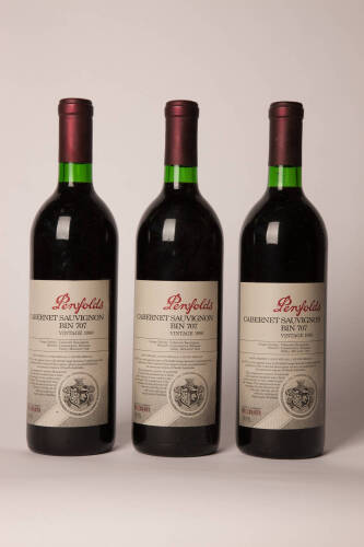 (3) 1990 Penfolds Bin 707 Cabernet Sauvignon, South Australia