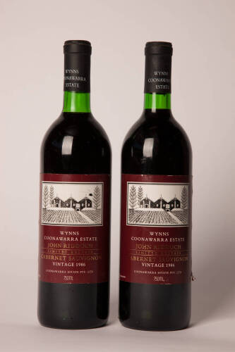 (2) 1986 Wynns John Riddoch, Coonawarra