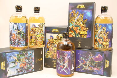 (1) Togouchi Saint Seiya Character Series #1 Blended Whisky Four Bottle Set, 46% ABV, 700ml four bottles sold as one lot