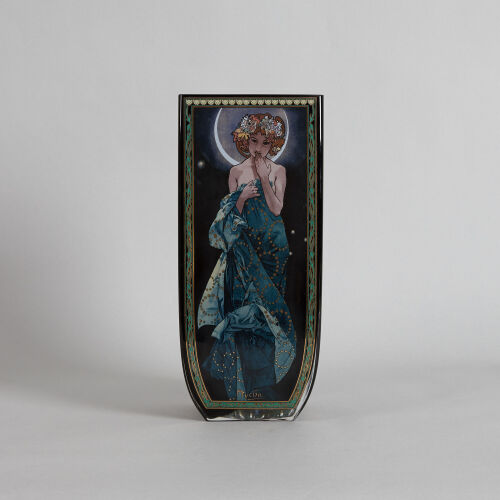 A Goebel Alphonse Mucha Glass Vase