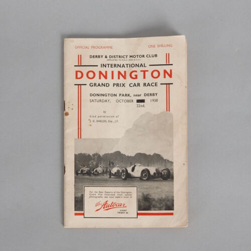 1938 International Donington Grand Prix Car Race Programme