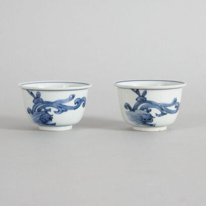 Two Chinese Ming Dynasty 'Chi-dragon' Cups