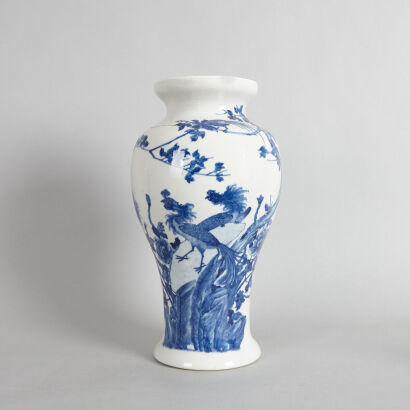 A Chinese Qing Dynasty 'Phoenix and Peony' Vase (Da Qing Yongzheng Nian Zhi Mak)