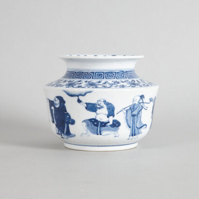 A Chinese Blue and White 'Eight-Immortals' Jar