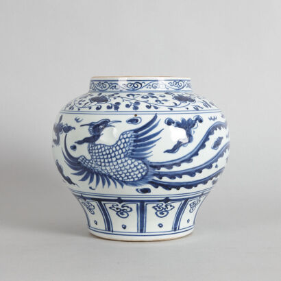 A Chinese Blue and White 'Phoenix' Jar