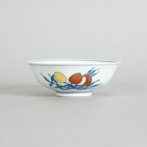 A Chinese Doucai Sanduo 'Three Abundances' Bowl (Da Qing Yongzheng Nian Zhi Mark)