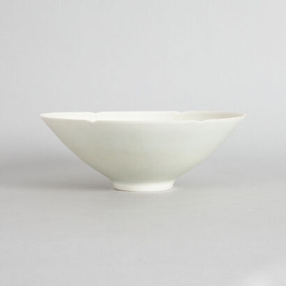 A Chinese Eggshell White-glazed Incised Bowl