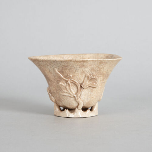 A Late 18th Century Chinese Cream-ground Libation Cup