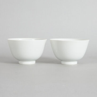 A Pair of White-glazed Bowls (Da Qing Guangxu Nian Zhi Mark)