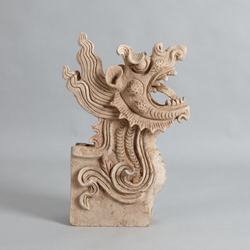 A Chinese Ceramic 'Dragon' Carving
