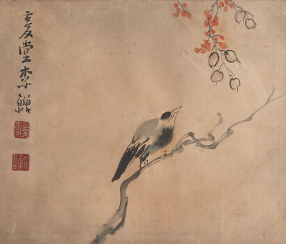 A Chinese Painting of 'Flower and Bird' (Li Shan Mark)