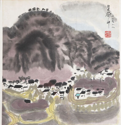 A Chinese Painting of Landscape (Wu Guanzhong Mark)