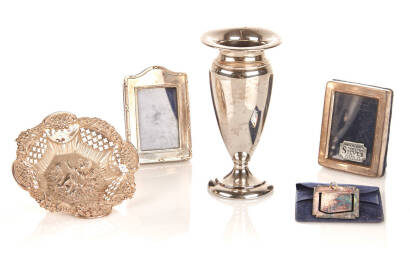 Assorted Sterling Silver Frames, Vase etc.