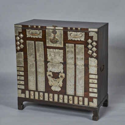 A Korean Chest with Carved Facings