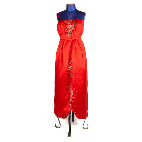 Michael Matter Silk Embroided Evening Gown and Wrap, C. 1960