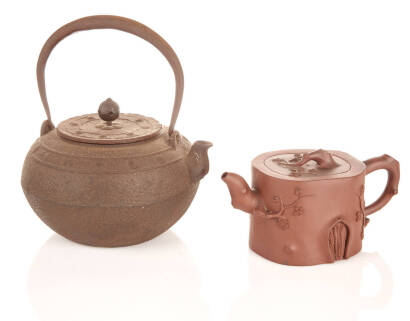 Redware Teapot and 1 Other