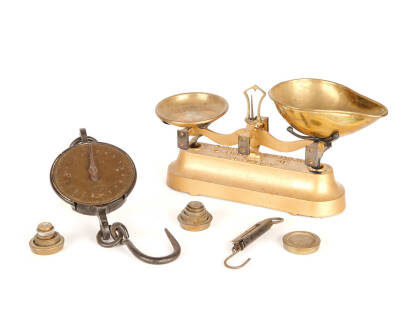 Two Brass Spring Scales with 1 Other (3)