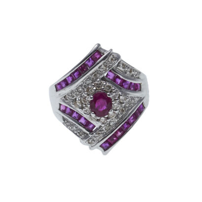 18ct White Gold Ruby and Diamond Dress Ring