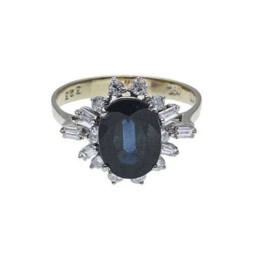 18ct Traditional Sapphire and Diamond Ring