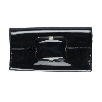 Gucci Patent Black Leather Clutch