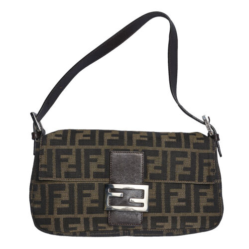 Fendi Zucca Monogram Baguette Handbag