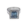 18ct White Gold Treated Blue Diamond Cluster Ring