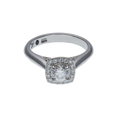 Naveya & Sloane Platinum Diamond Halo Ring