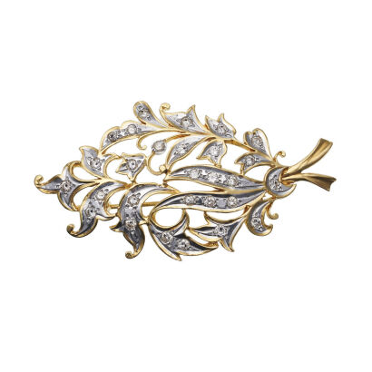 18ct Diamond Floral Spray Brooch