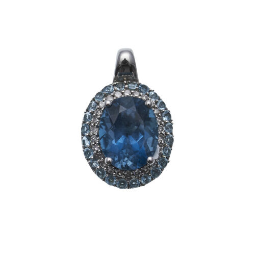 9ct White Gold London Blue Topaz Pendant