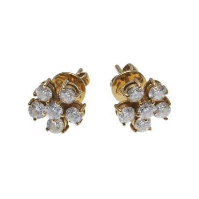 22ct Flower Diamond Stud Earrings